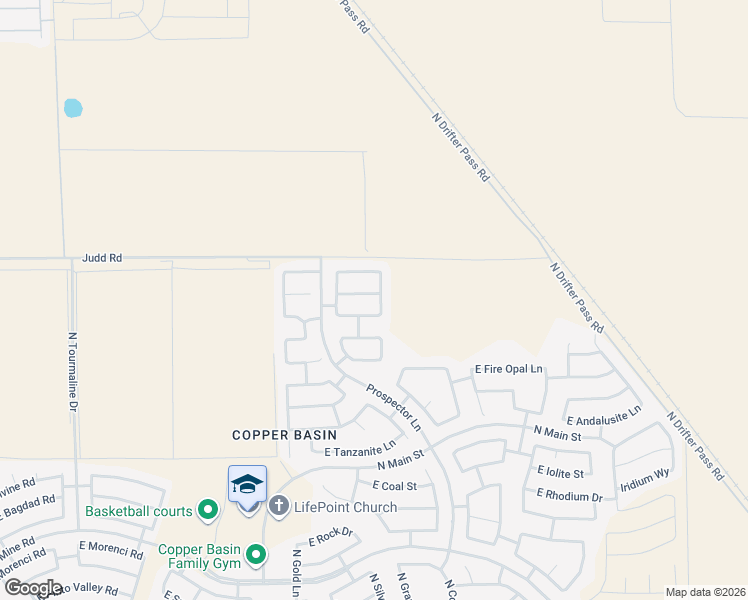 map of restaurants, bars, coffee shops, grocery stores, and more near 4187 East Citrine Road in Queen Creek