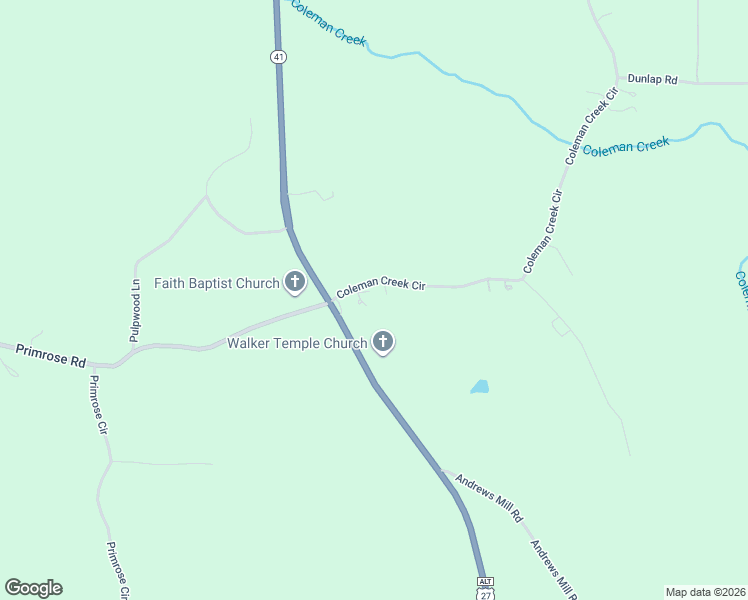 map of restaurants, bars, coffee shops, grocery stores, and more near 70 Coleman Creek Circle in Luthersville