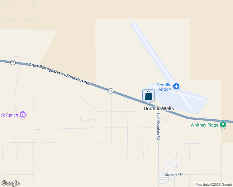 map of restaurants, bars, coffee shops, grocery stores, and more near 5553 California 78 in Borrego Springs