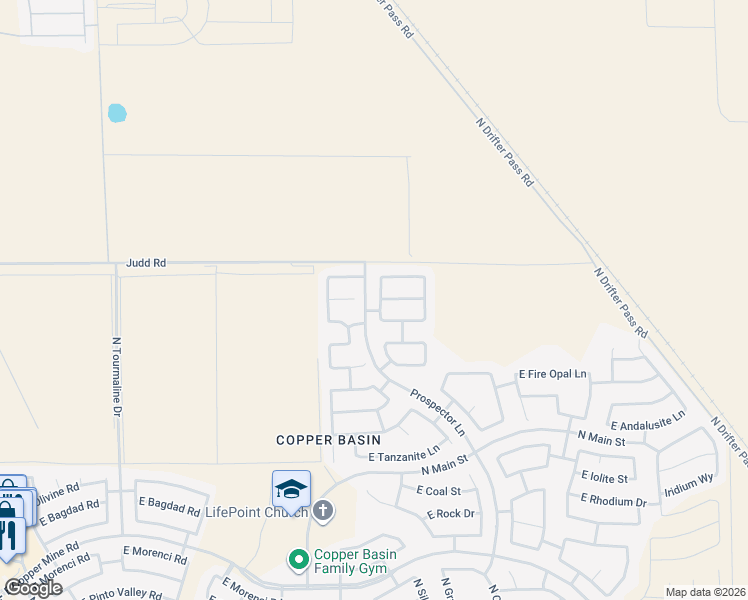 map of restaurants, bars, coffee shops, grocery stores, and more near 29372 North Lazurite Way in San Tan Valley