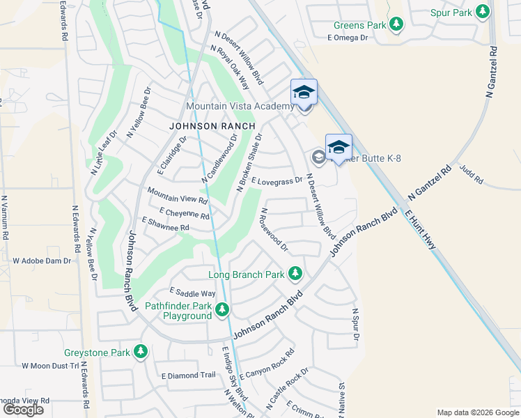 map of restaurants, bars, coffee shops, grocery stores, and more near 29324 North Rosewood Drive in Queen Creek