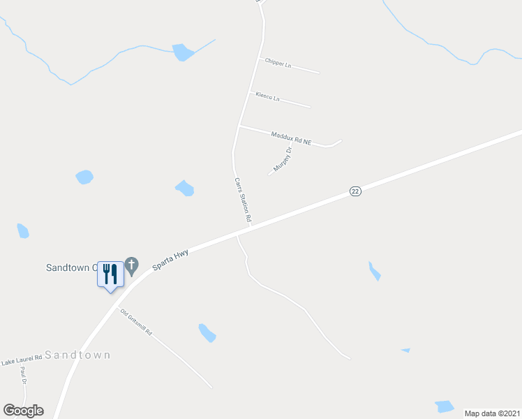 map of restaurants, bars, coffee shops, grocery stores, and more near 95 Carrs Station Road in Sparta