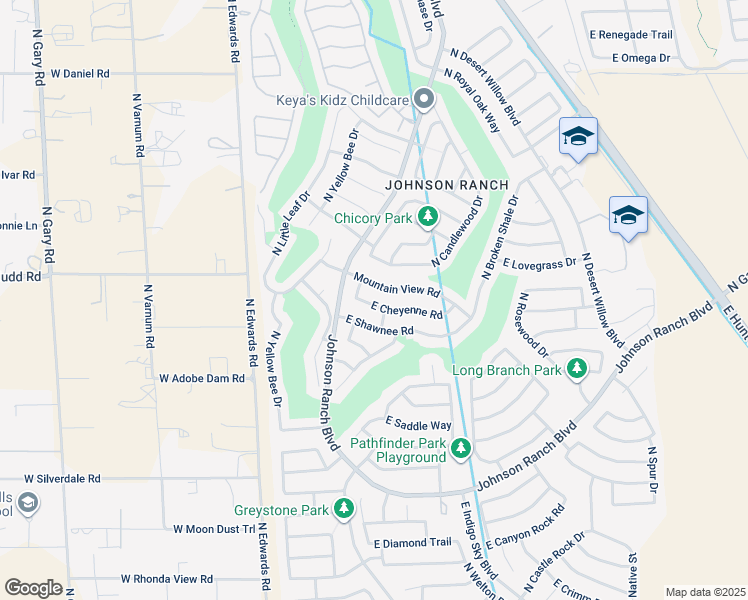 map of restaurants, bars, coffee shops, grocery stores, and more near 216 East Cheyenne Road in Queen Creek