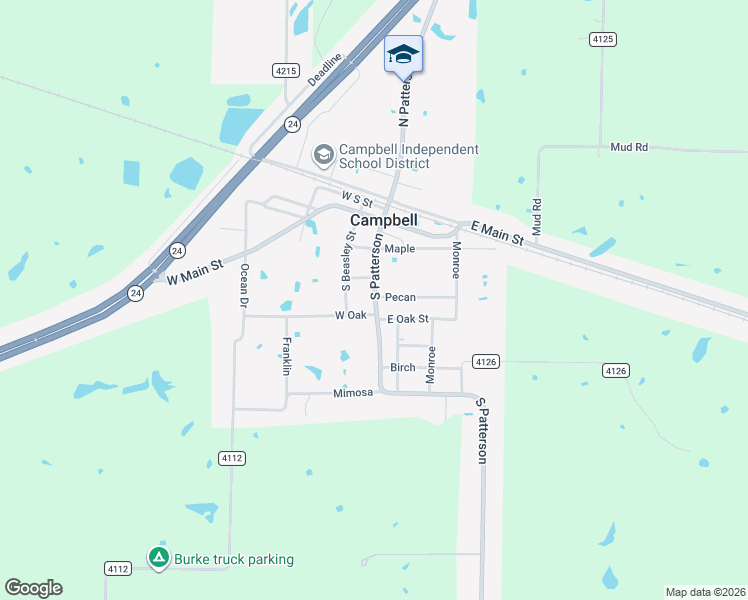 map of restaurants, bars, coffee shops, grocery stores, and more near 608 South Patterson in Campbell