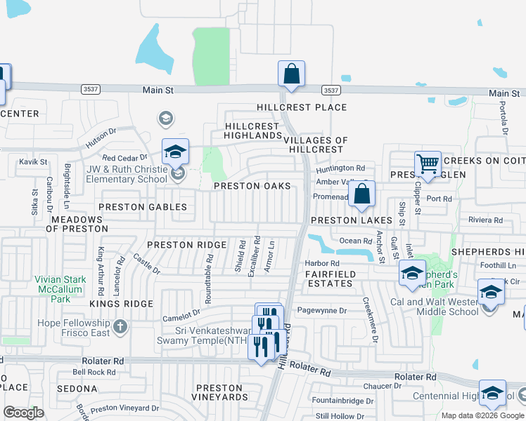 map of restaurants, bars, coffee shops, grocery stores, and more near 8204 Rincon Street in Frisco