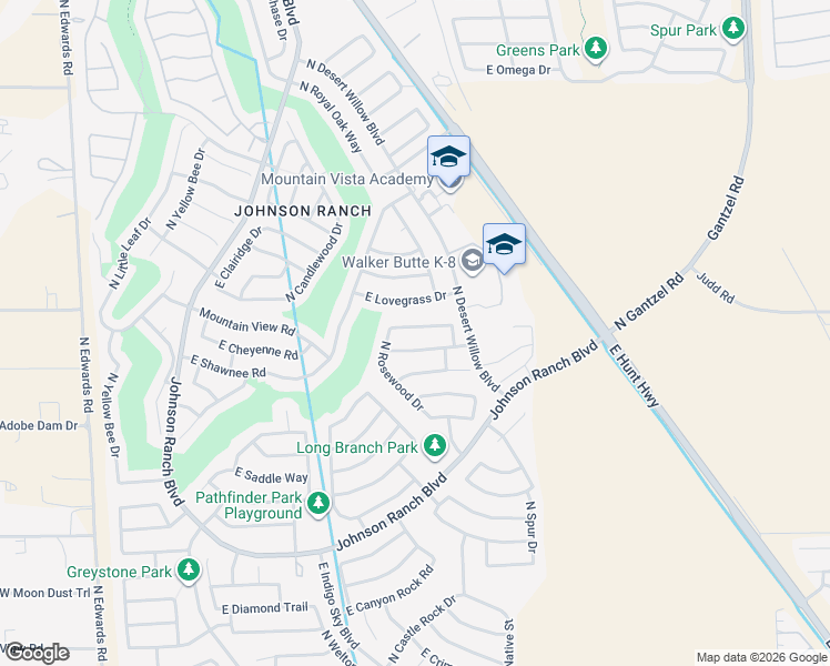 map of restaurants, bars, coffee shops, grocery stores, and more near 929 East Dragon Fly Road in San Tan Valley
