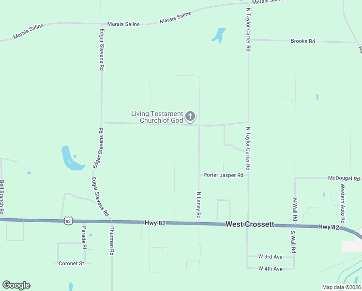 map of restaurants, bars, coffee shops, grocery stores, and more near 601 North Laney Road in Crossett