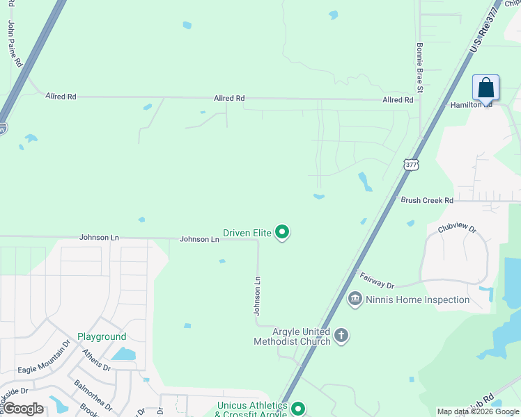 map of restaurants, bars, coffee shops, grocery stores, and more near 4642 Johnson Street in Argyle