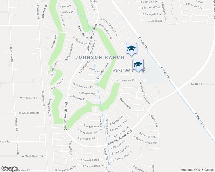 map of restaurants, bars, coffee shops, grocery stores, and more near 29448 North Broken Shale Drive in San Tan Valley