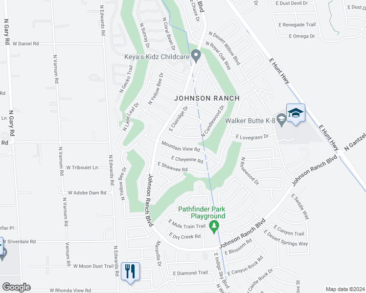 map of restaurants, bars, coffee shops, grocery stores, and more near 310 Mountain View Road in San Tan Valley
