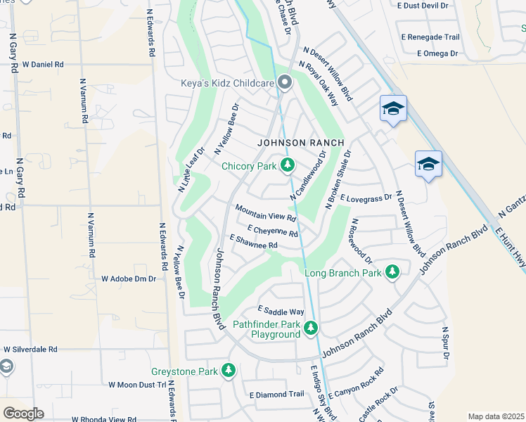 map of restaurants, bars, coffee shops, grocery stores, and more near 292 Mountain View Road in Queen Creek