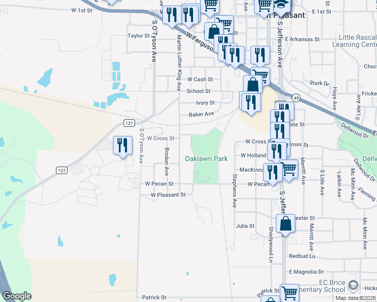 map of restaurants, bars, coffee shops, grocery stores, and more near 1107 Martin Luther King Avenue in Mount Pleasant