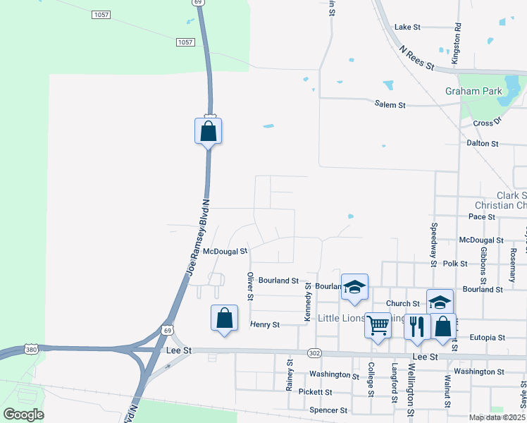 map of restaurants, bars, coffee shops, grocery stores, and more near 1429 Reed Street in Greenville