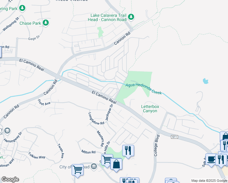 map of restaurants, bars, coffee shops, grocery stores, and more near 3339 Don Tomaso Drive in Carlsbad