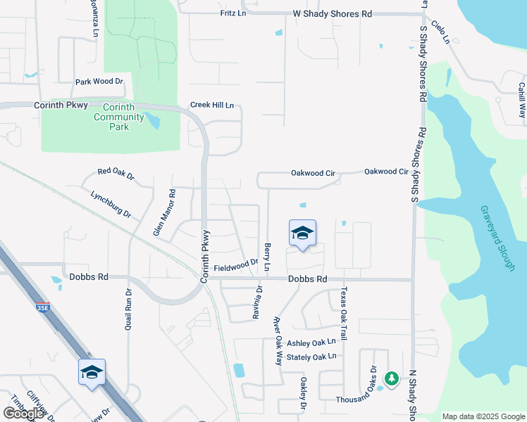 map of restaurants, bars, coffee shops, grocery stores, and more near 2104 Wagon Wheel Trail in Corinth
