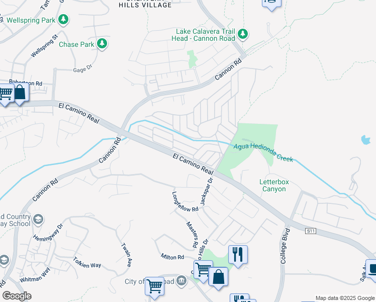 map of restaurants, bars, coffee shops, grocery stores, and more near 5354 Don Miguel Drive in Carlsbad