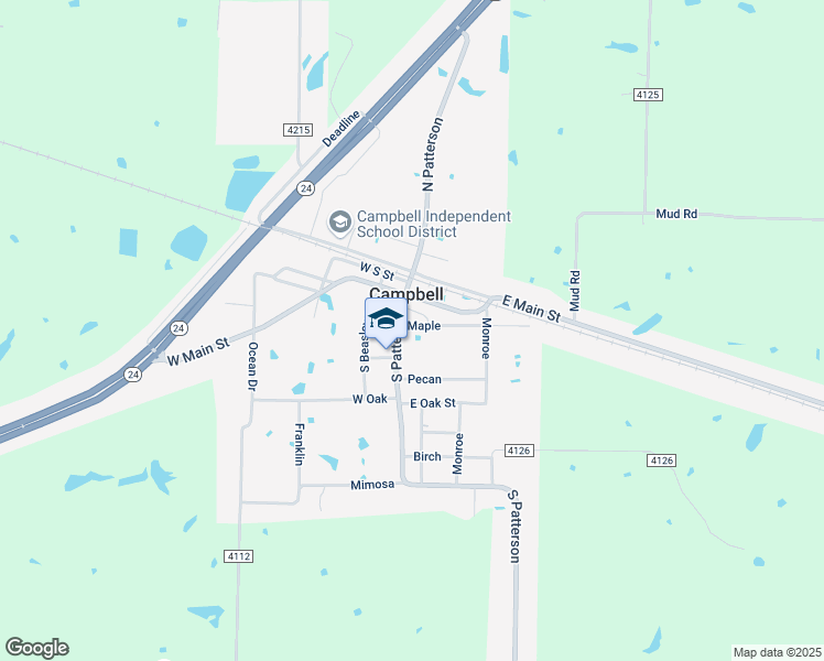 map of restaurants, bars, coffee shops, grocery stores, and more near 204 East Main Street in Campbell