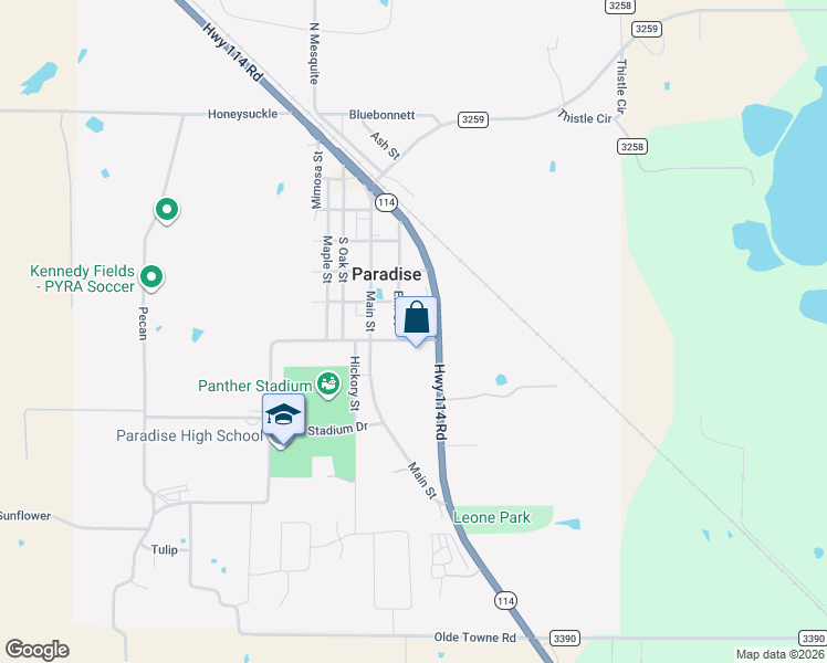 map of restaurants, bars, coffee shops, grocery stores, and more near 527 Elm Street in Paradise