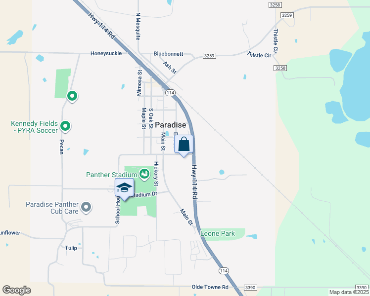 map of restaurants, bars, coffee shops, grocery stores, and more near 527 Elm Street in Paradise