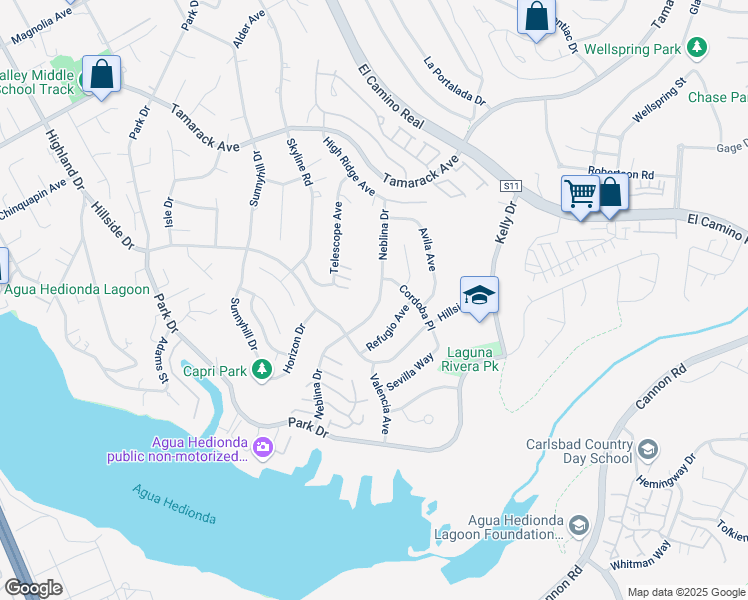 map of restaurants, bars, coffee shops, grocery stores, and more near 4818 Neblina Drive in Carlsbad