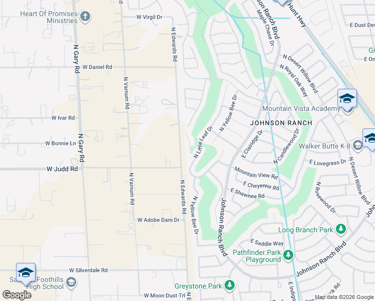 map of restaurants, bars, coffee shops, grocery stores, and more near 29610 North Gecko Trail in San Tan Valley