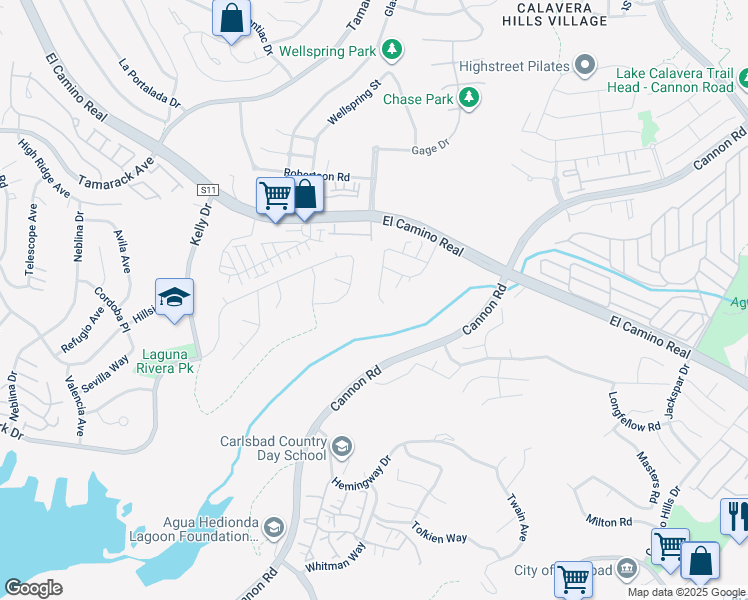 map of restaurants, bars, coffee shops, grocery stores, and more near 2336 Summerwind Place in Carlsbad