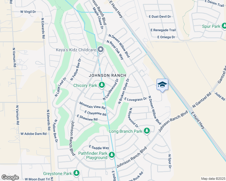map of restaurants, bars, coffee shops, grocery stores, and more near 29661 North Candlewood Drive in Queen Creek