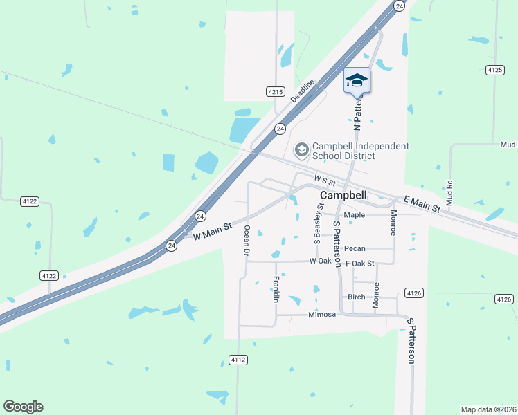 map of restaurants, bars, coffee shops, grocery stores, and more near 507 West Main Street in Campbell