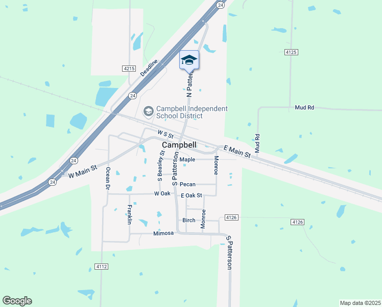 map of restaurants, bars, coffee shops, grocery stores, and more near 204 East Main Street in Campbell