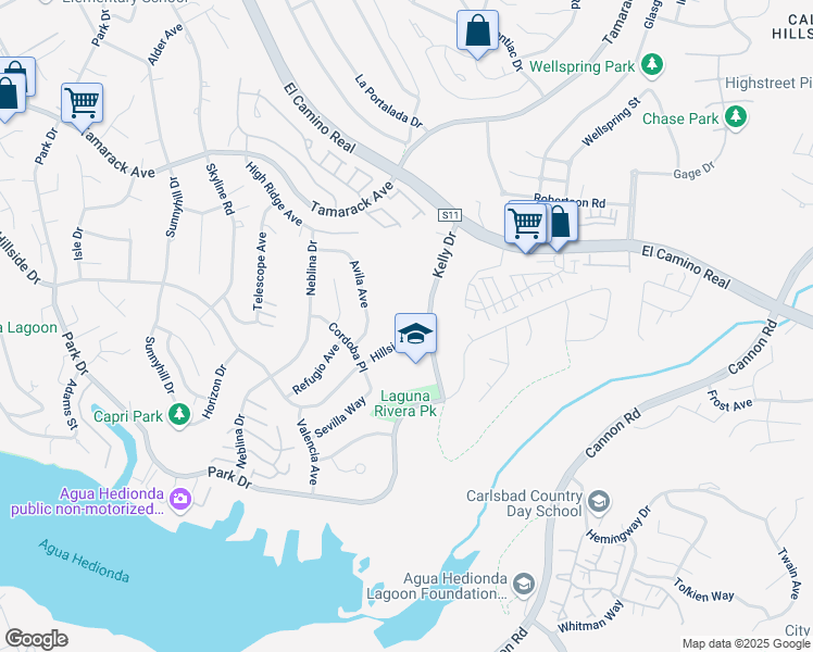 map of restaurants, bars, coffee shops, grocery stores, and more near 2015 Aura Circle in Carlsbad