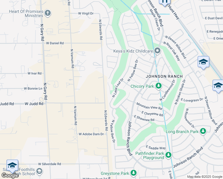 map of restaurants, bars, coffee shops, grocery stores, and more near 29610 North Gecko Trail in San Tan Valley