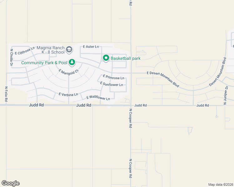 map of restaurants, bars, coffee shops, grocery stores, and more near 11619 East Verbina Lane in Florence