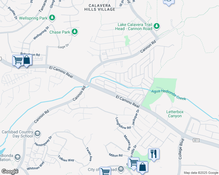 map of restaurants, bars, coffee shops, grocery stores, and more near 5229 Don Valdez Drive in Carlsbad