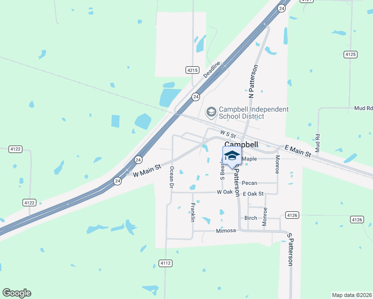 map of restaurants, bars, coffee shops, grocery stores, and more near 507 West Main Street in Campbell