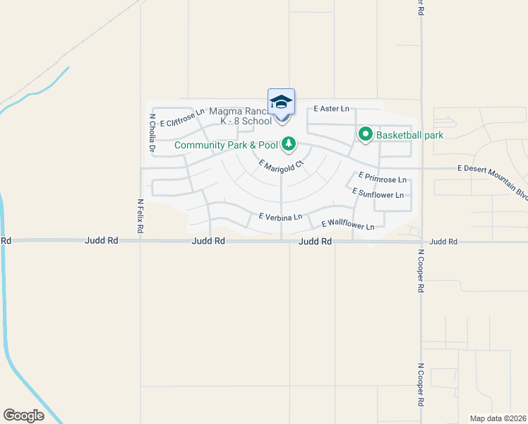 map of restaurants, bars, coffee shops, grocery stores, and more near 10862 East Verbina Lane in Florence