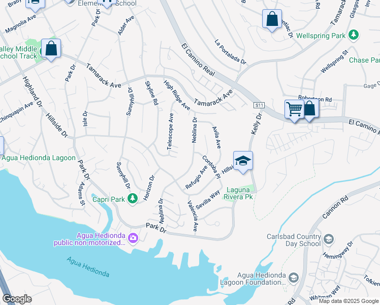 map of restaurants, bars, coffee shops, grocery stores, and more near 4818 Neblina Drive in Carlsbad