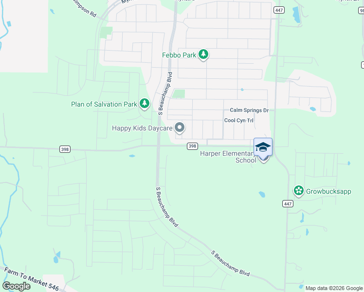 map of restaurants, bars, coffee shops, grocery stores, and more near 7527 County Road 396 in Princeton