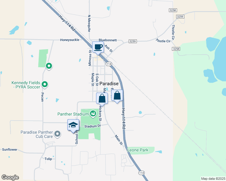 map of restaurants, bars, coffee shops, grocery stores, and more near 204 East 4th Avenue in Paradise