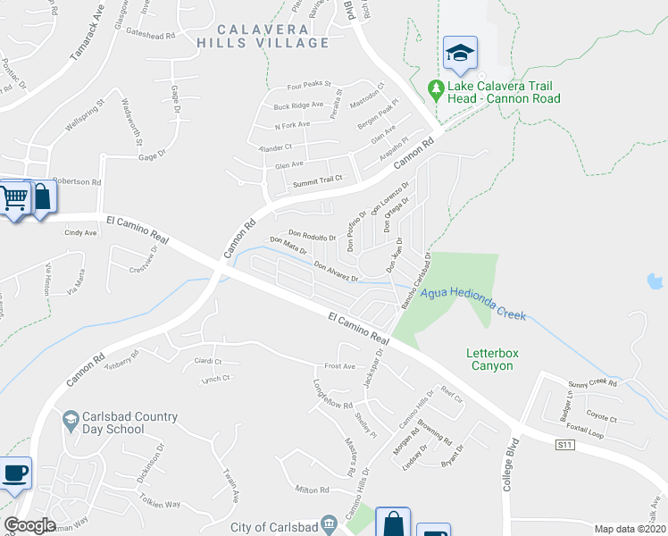 map of restaurants, bars, coffee shops, grocery stores, and more near 3421 Don Cota Drive in Carlsbad