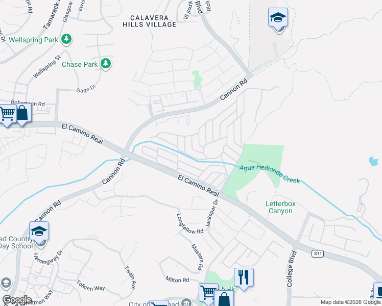 map of restaurants, bars, coffee shops, grocery stores, and more near 3421 Don Cota Drive in Carlsbad