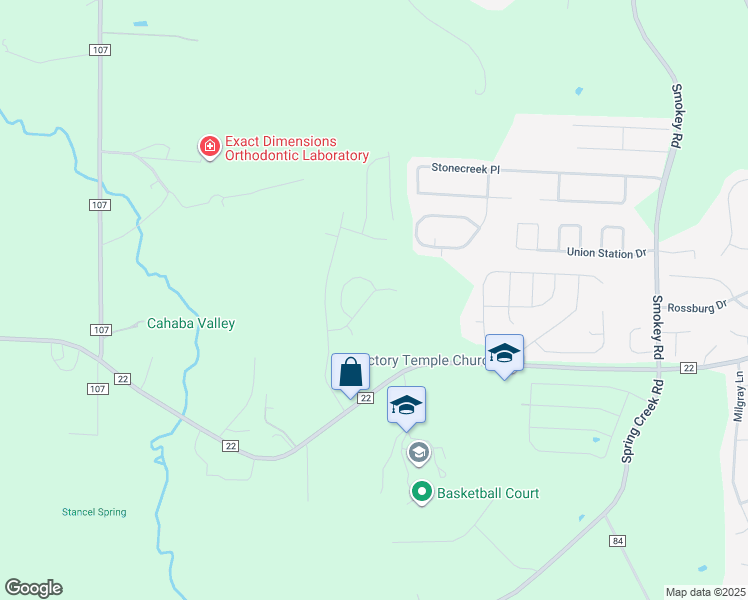 map of restaurants, bars, coffee shops, grocery stores, and more near 4915 Stonecreek Way in Calera