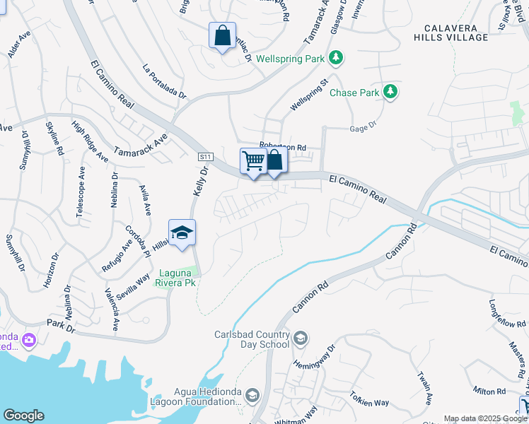 map of restaurants, bars, coffee shops, grocery stores, and more near 4940 Park Drive in Carlsbad