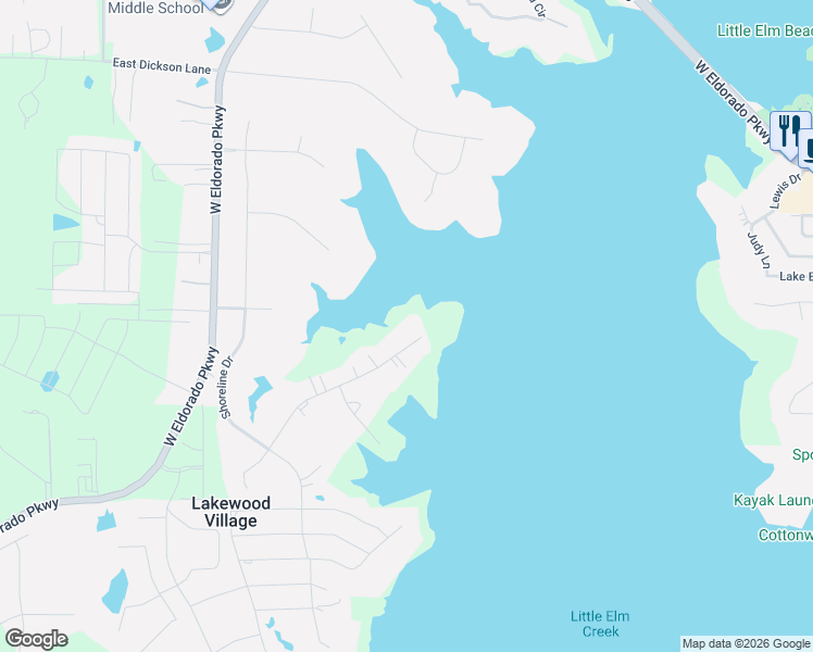map of restaurants, bars, coffee shops, grocery stores, and more near 3967 Spinnaker Run Point in Little Elm