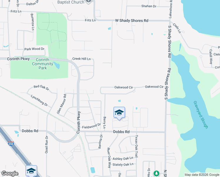 map of restaurants, bars, coffee shops, grocery stores, and more near 313 Oakwood Circle in Shady Shores