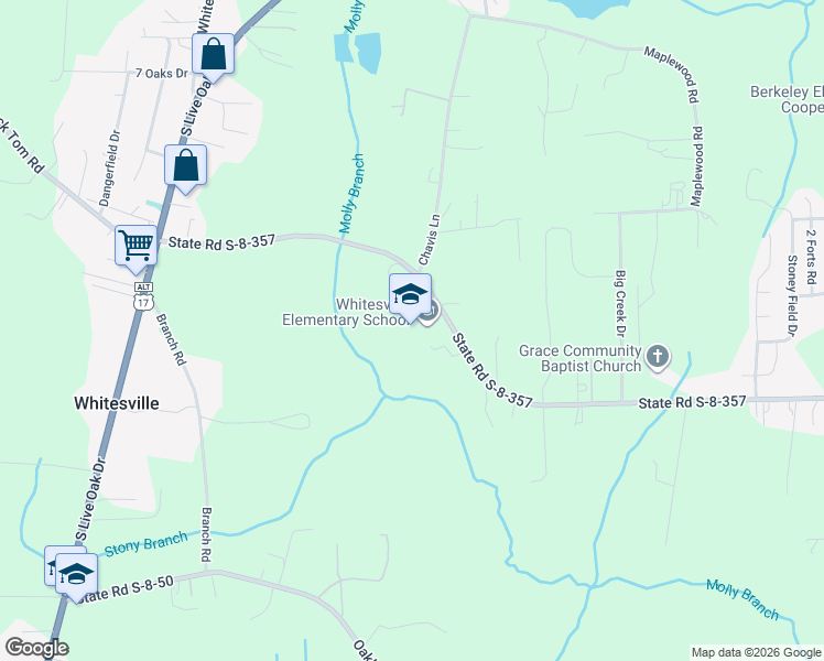 map of restaurants, bars, coffee shops, grocery stores, and more near 324 State Road S-8-357 in Moncks Corner
