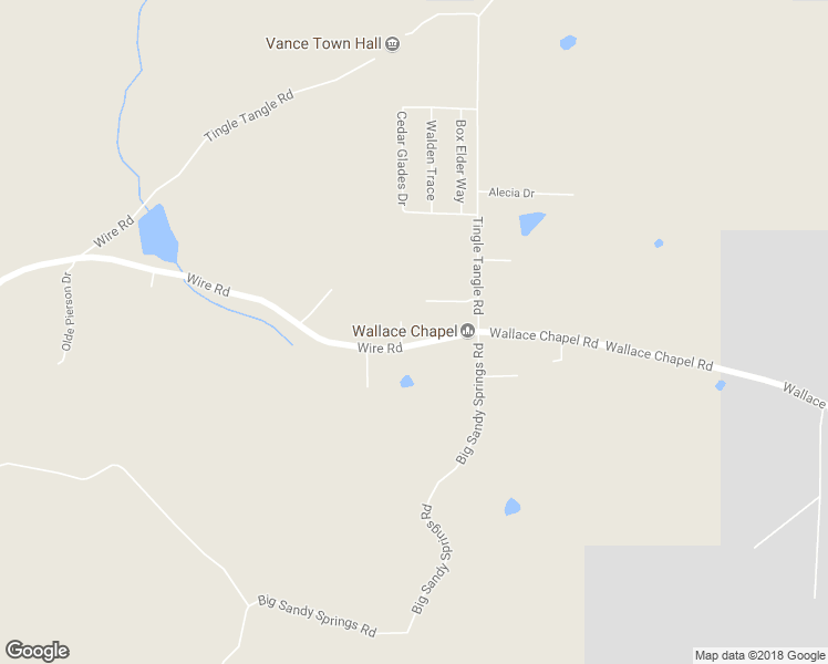 map of restaurants, bars, coffee shops, grocery stores, and more near 17694 Wallace Chapel Road in Vance