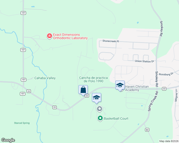 map of restaurants, bars, coffee shops, grocery stores, and more near 4915 Stonecreek Way in Calera