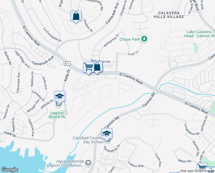 map of restaurants, bars, coffee shops, grocery stores, and more near 4963 Park Drive in Carlsbad