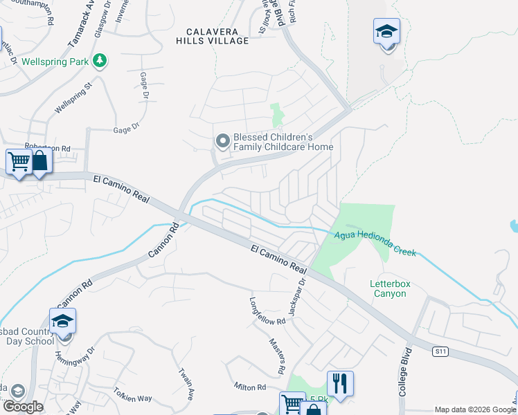 map of restaurants, bars, coffee shops, grocery stores, and more near 3421 Don Cota Drive in Carlsbad