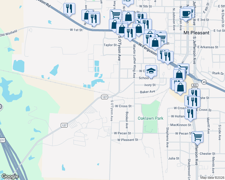 map of restaurants, bars, coffee shops, grocery stores, and more near 1206 Rhambeau Street in Mount Pleasant